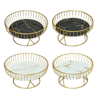 Gold Wire Fruit-Basket Metal Wire Fruit Bowl Iron Art Fruit Storage Baskets