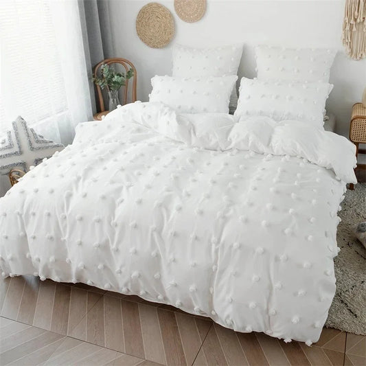 Furball Double Bed Duvet Cover Set 220x240 Tufted King Size Bedding Set Queen Comforter and Pillow Case