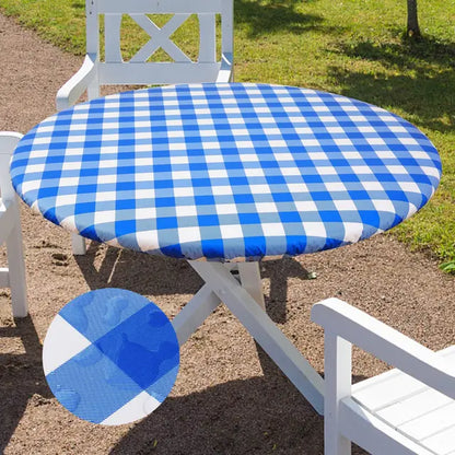 Round Table Cover Elastic Waterproof Tablecloth