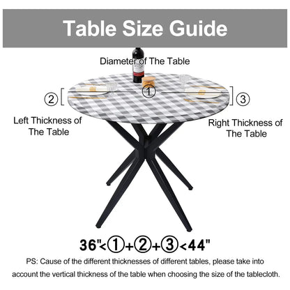 Round Table Cover Elastic Waterproof Tablecloth
