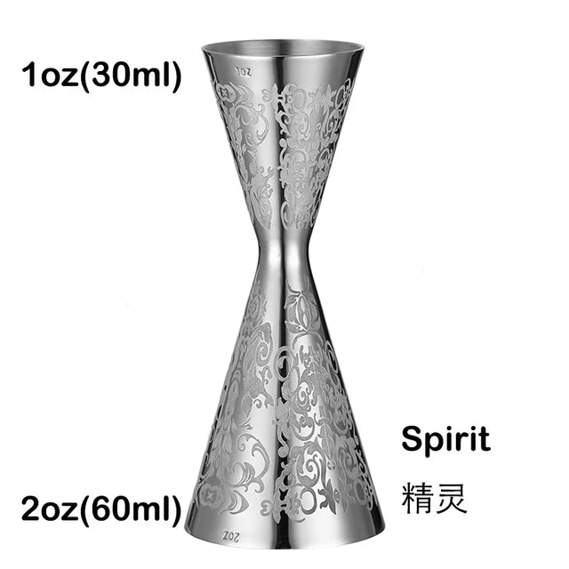 Integrated-Style Jigger with Etched Pattern Bar Tools