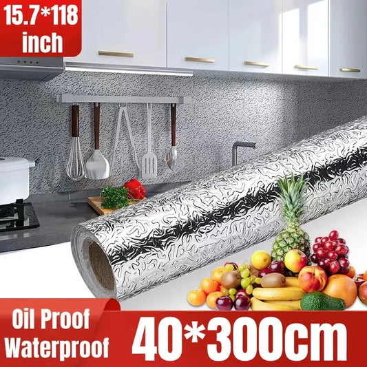 Kitchen Aluminum Foil Stickers for Oil Proof and Waterproof Kitchen Stove