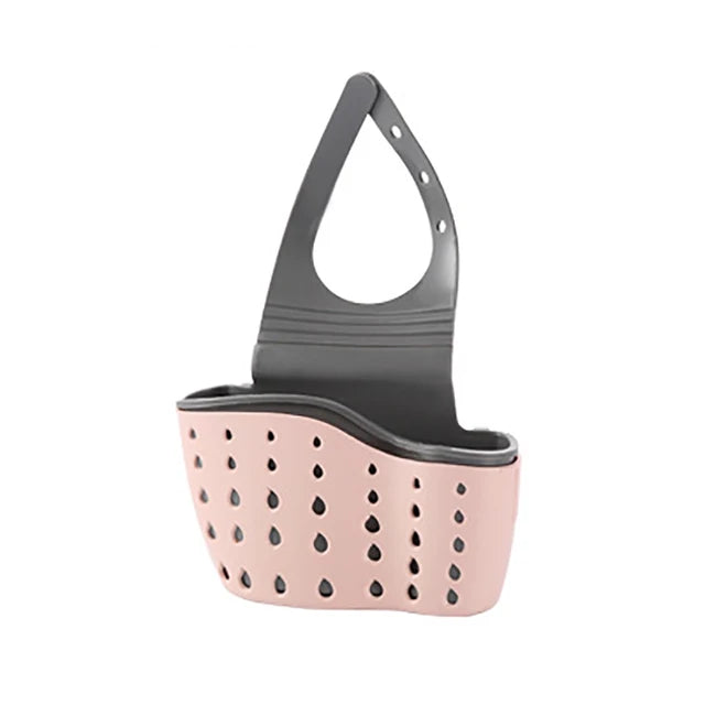 Kitchen Sink Holder Hanging Drain Basket Adjustable Soap Sponge Shelf Organizer