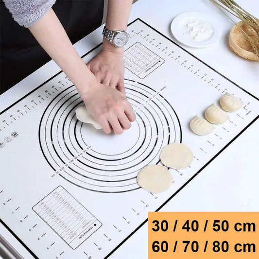 Large Silicone Kneading Pad with Non-Stick Surface and Scale - Kitchen Cooking Pastry Sheet, Oven Liner, Bakeware