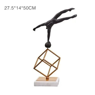 Light luxury geometric alloy ornaments for home and office decor.