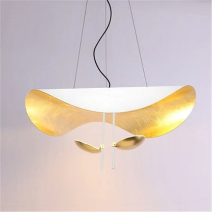 Curved Surface LED Pendant Lamp - Art Flying Saucer Hat Lighting for Restaurant, Kitchen, Dining Table, Bar