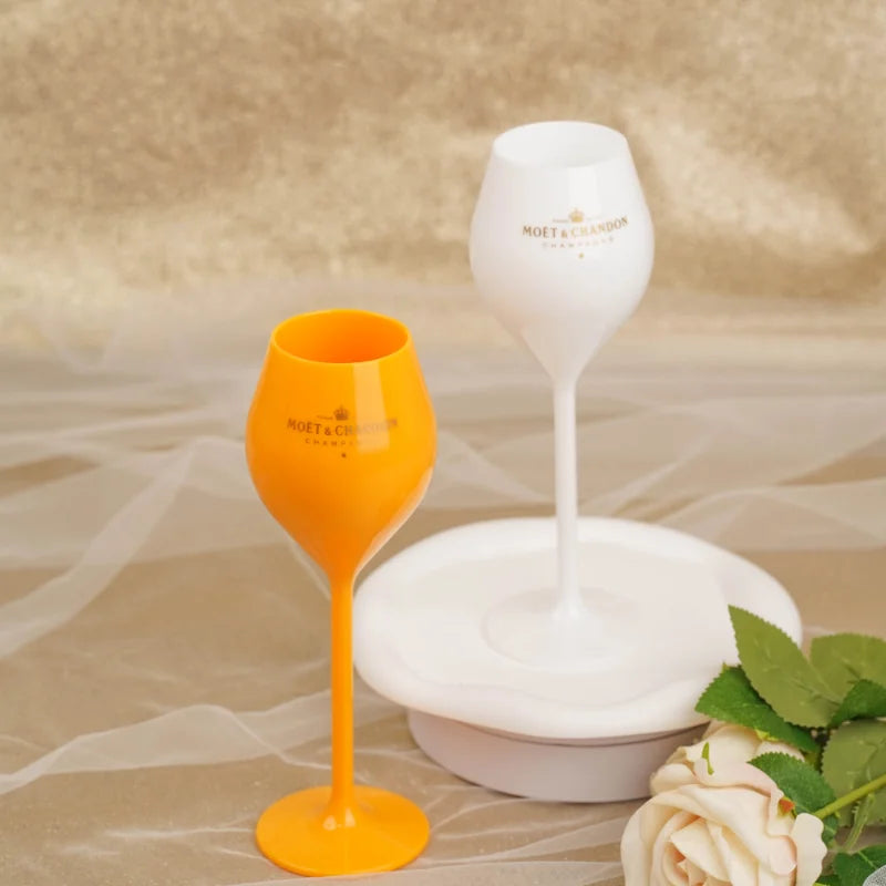 MOET Wine Glasses and Champagne Flutes - 175ML Acrylic Glass, Dishwasher-safe, Transparent