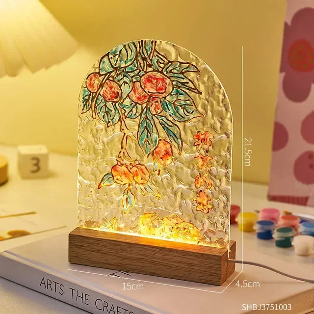 Modern Home Decor Desk Accessories Night Light Ornament Aesthetic Bedroom Decorations Bedside Lamp Creative Painting Art Lamp.
