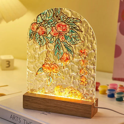 Modern Home Decor Desk Accessories Night Light Ornament Aesthetic Bedroom Decorations Bedside Lamp Creative Painting Art Lamp.