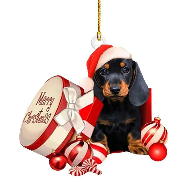 Cute Dog Pendant Christmas Tree Ornaments for Holiday Decoration and Gifts