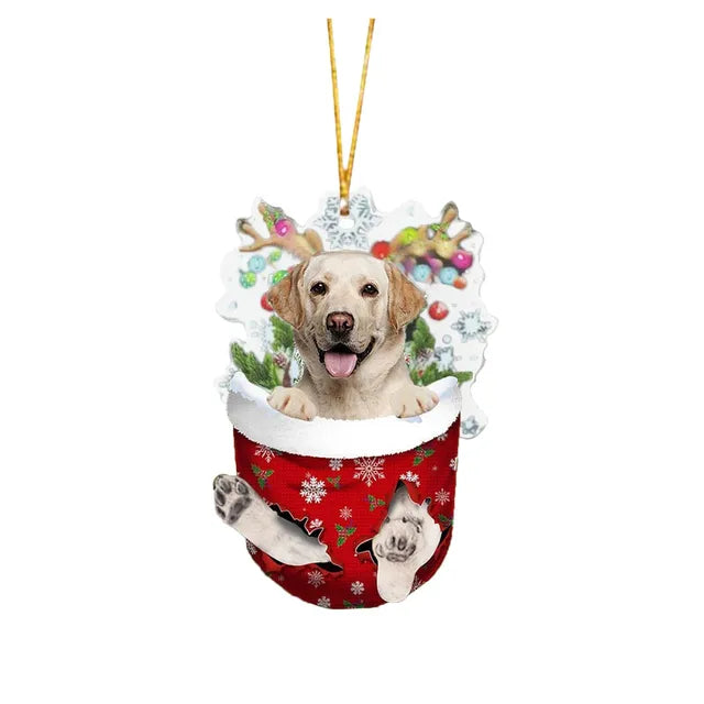 Cute Dog Pendant Christmas Tree Ornaments for Holiday Decoration and Gifts