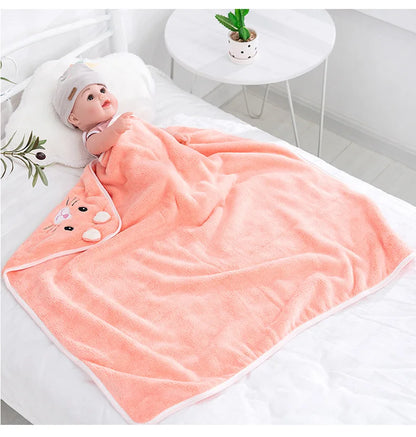 "105x105cm Cotton Swaddle Wrap Set - Soft Newborn Baby Towel Blanket, Warm Bathrobe, Anti-kick Sleeping Bag with Hat"