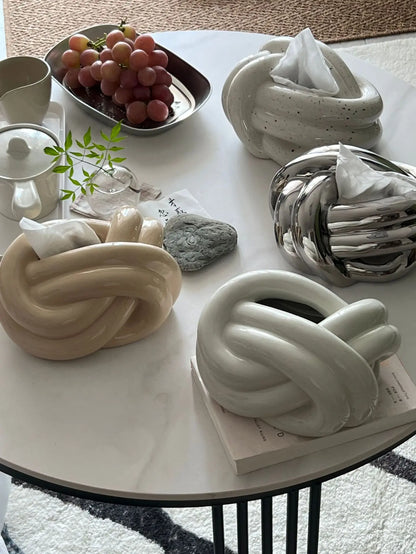 Nordic Ceramic Napkin Box - Decorative Drawer Ornaments for Living Room Coffee Table