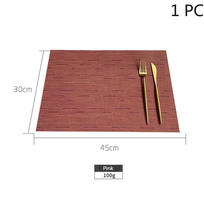 PVC Table Placemat - Solid Color, Heat Insulation, Modern, Washable, for Dinner Table