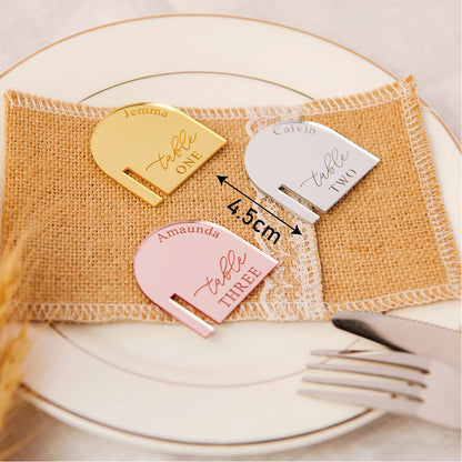 Personalized Acrylic Tags for Wedding - Table Numbers, Place Cards, Glass Marker, Drink Tags - 10/20/30 Pcs