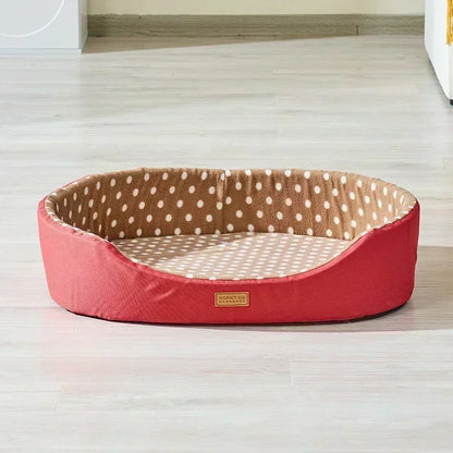 Double Sided Pet Bed with High Fence - Anti Slip Basket Pet Cushion for Small to Large Dogs and Cats