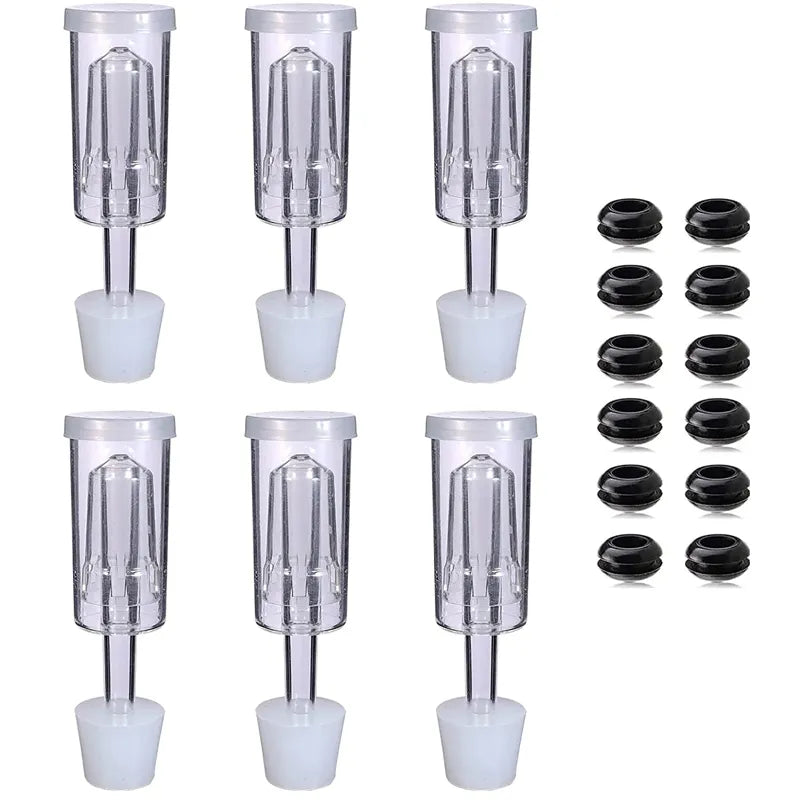 Plastic Homebrew Airlock Set with Silicone Grommets - Beer Fermentor Exhaust Water Sealed