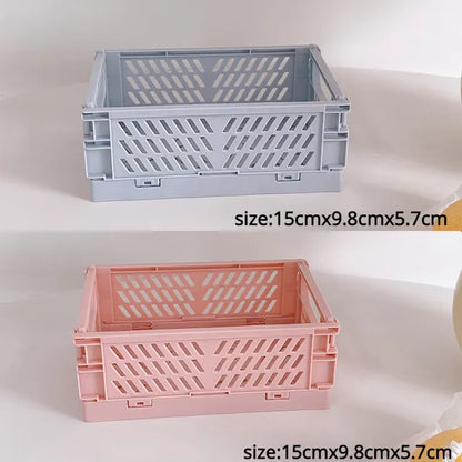 Foldable, Stackable, and Portable Storage Crate for Makeup, Jewellery, Toys, and More - Cute Organizer Box