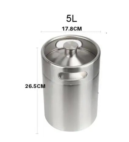 Portable Steel Mini Keg Growler for Home Brew Draft Beer - Bar Accessories