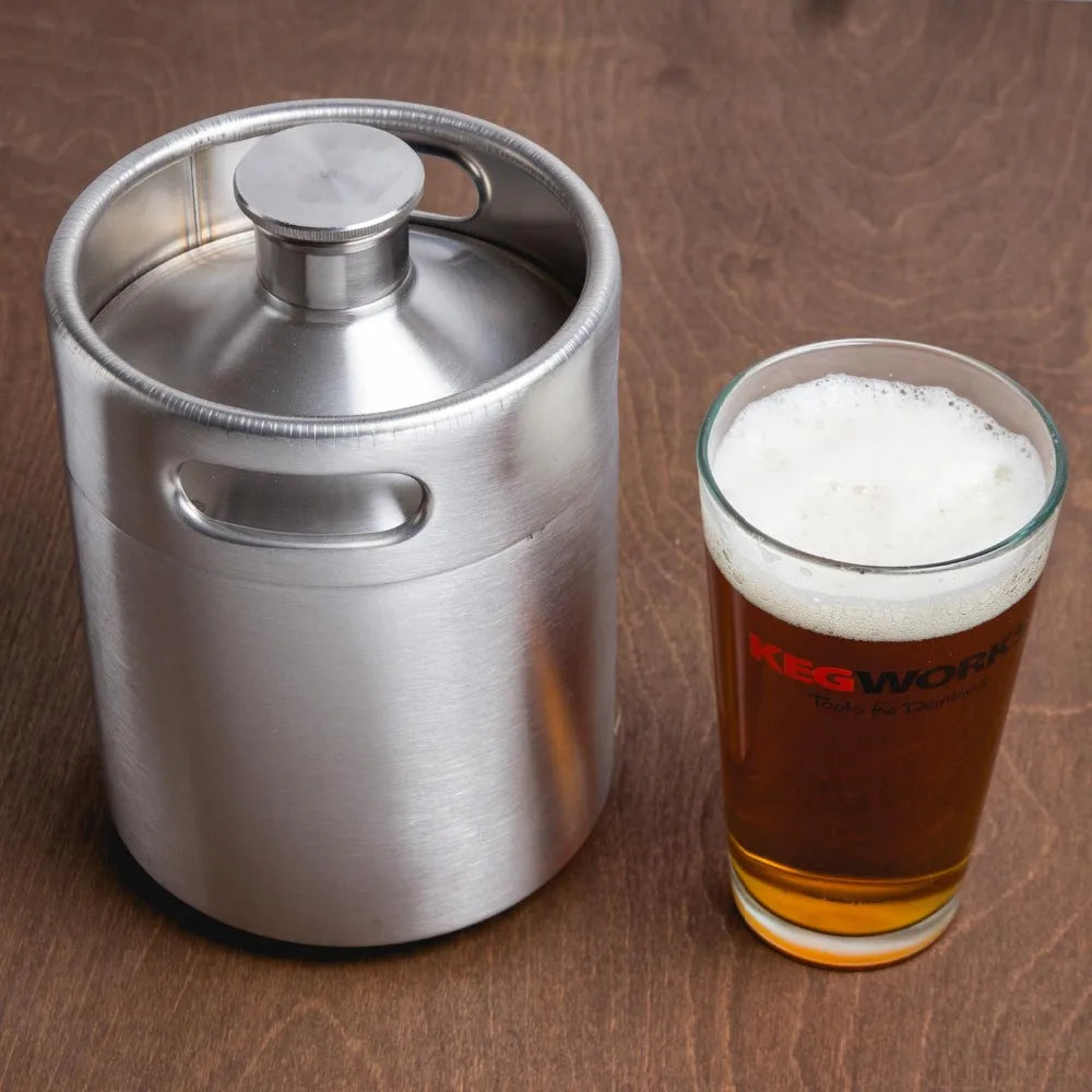 Portable Steel Mini Keg Growler for Home Brew Draft Beer - Bar Accessories