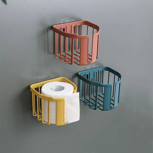 Wall-mounted Sticky Paper Storage Box Toilet Paper Holder