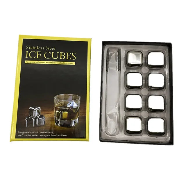 316 Stainless Steel Ice Cubes - Reusable Whiskey Ice Cubes for Quick Cooling Beer, Red Wine, Whiskey, Vodka - Home Bar Supplies