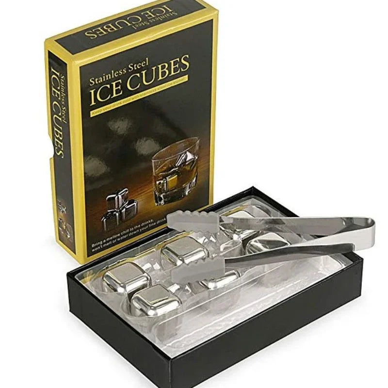 316 Stainless Steel Ice Cubes - Reusable Whiskey Ice Cubes for Quick Cooling Beer, Red Wine, Whiskey, Vodka - Home Bar Supplies
