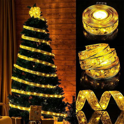 Ribbon Fairy Light Christmas Tree Ornaments