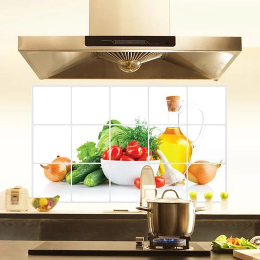 Vegetable Wallpaper - Creative Home Decoration, Oil Proof, High Temperature Resistant Sticker for Kitchen Lampblack Machine