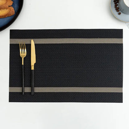 4 PVC Placemats for Dining Table - Linens Place Mat Set - Cup Wine Decorative Mat Placemats