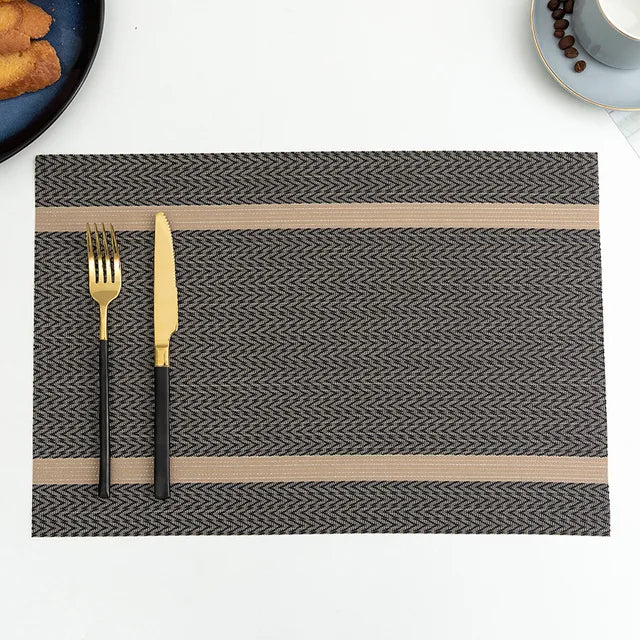 4 PVC Placemats for Dining Table - Linens Place Mat Set - Cup Wine Decorative Mat Placemats