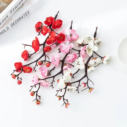 Simulated Plum Tree Decorative Material for Home Living Room Bedroom Garden Flower Arrangements and Cake Decorations.
