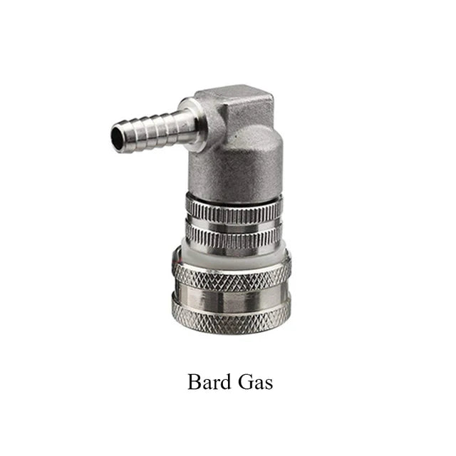 Stainless Steel Ball Lock Disconnect for Homebrew Beer Keg - Quick Connector for Corny Keg Dispenser - Gas/Liquid 1/4"Barb & 1/4"MFL