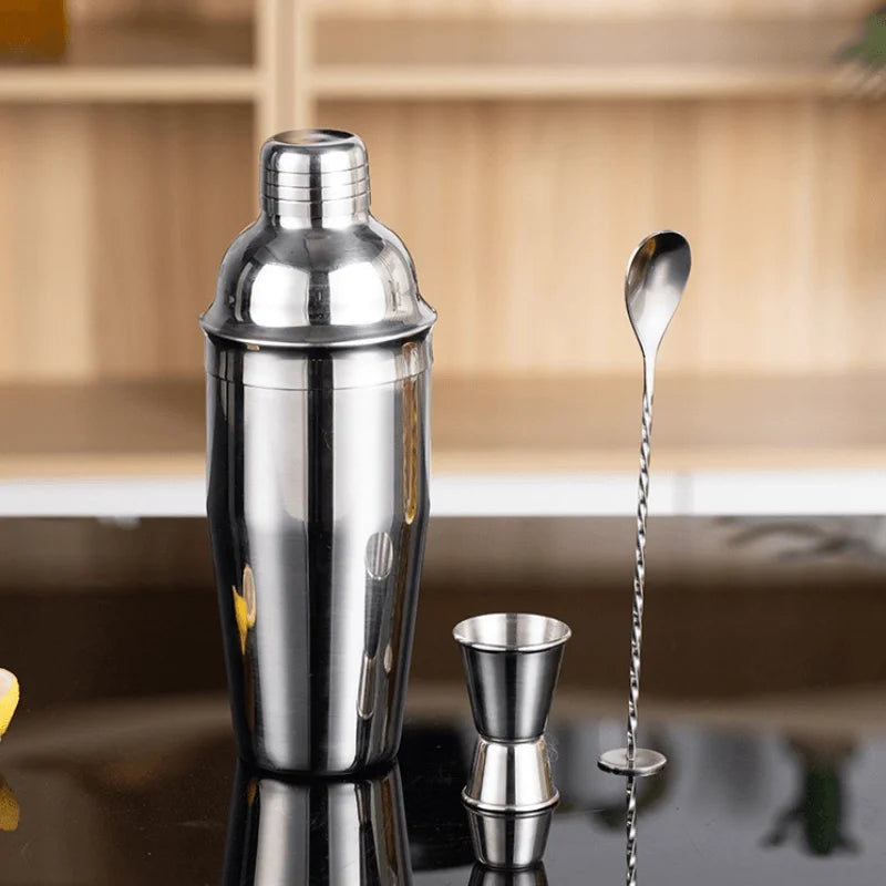 3-Piece Stainless Steel Shaker Tool Set for Bartenders, Cocktail and Wine Accessories.