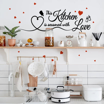 Kitchen Love English Decorative Removable Wall Sticker