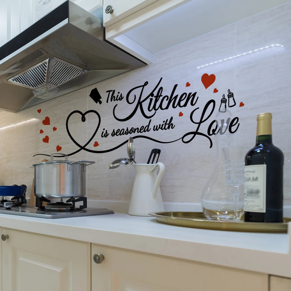 Kitchen Love English Decorative Removable Wall Sticker