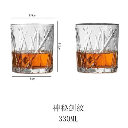 Transparent lead-free wine glass for high capacity drinks at bars, parties, and for enjoying beer, whisky, vodka, or brandy.