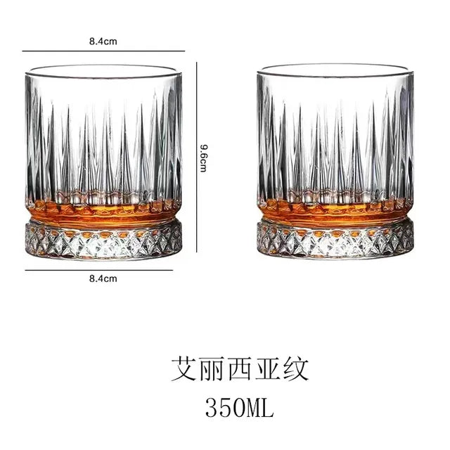 Transparent lead-free wine glass for high capacity drinks at bars, parties, and for enjoying beer, whisky, vodka, or brandy.