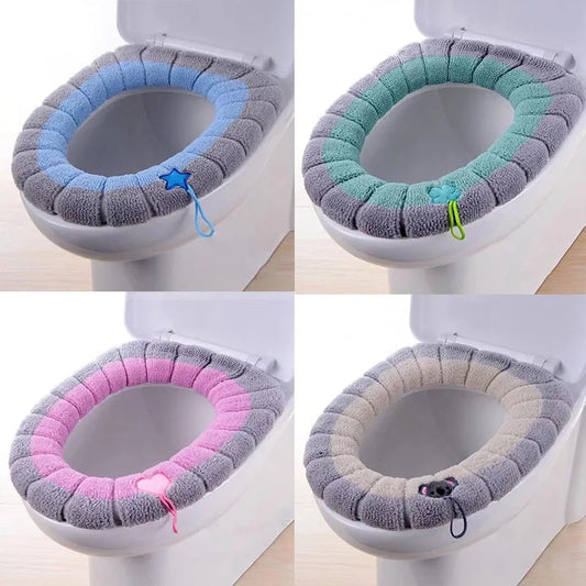 Winter Warm Toilet Seat Cover Mat with Handle
